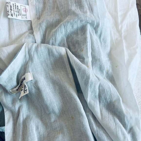 Basic House Sage Green Cotton Blend Midi Dress – Size S (Adjustable Waist) - Picture 3 of 7